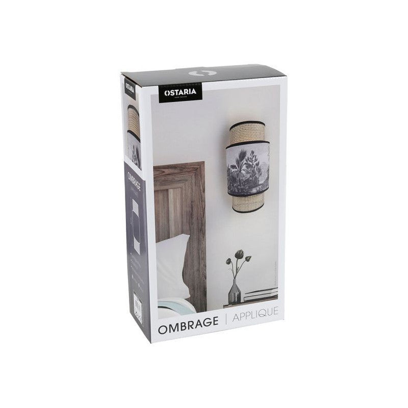 Applique Incurvée Ombrage Rotin Et Tissu Palmier Ostaria