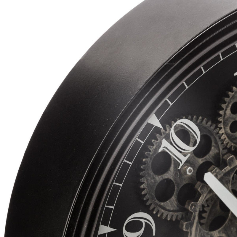 Horloge Noire Mécanisme Animé Luxe Atmosphera