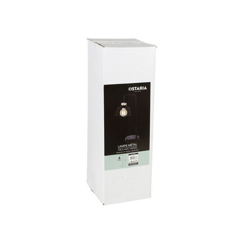 Lampe à Poser Filaire Métal Et Rotin Lady Ostaria