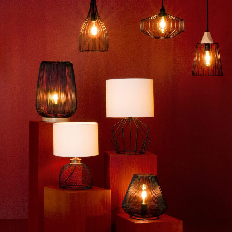 Lampe Grille Emie Noir Et Blanc Atmosphera