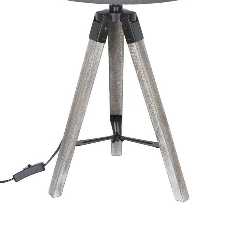 Lampe Trépied Runo Gris Atmosphera H 58 Cm