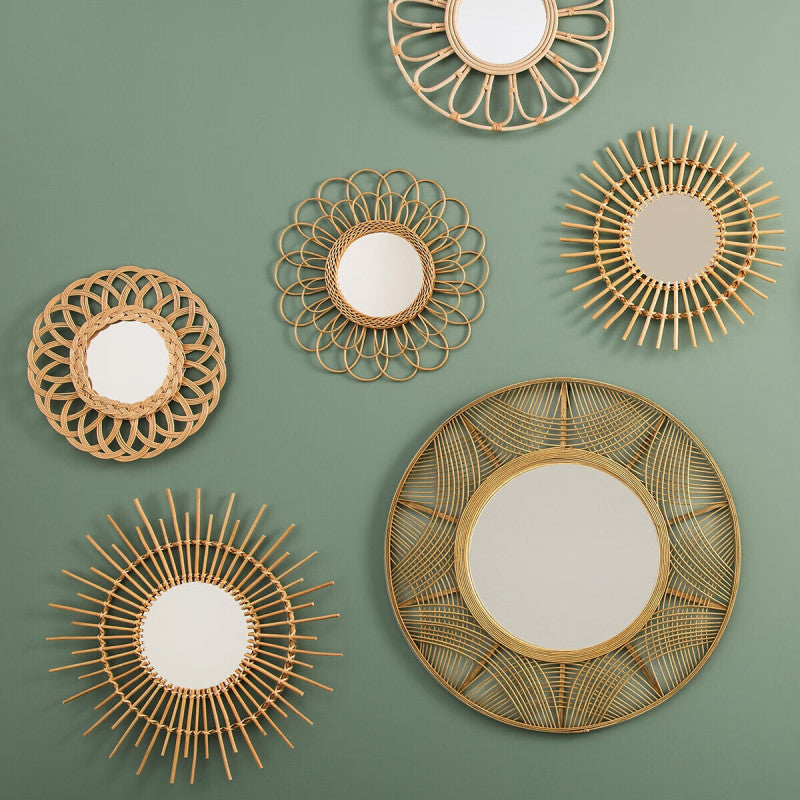Miroir Rotin Fleur D56 Atmosphera