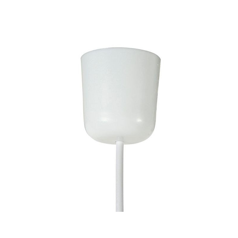 Suspension 3 Abat-jours Cannage Et Tissu Blanc Ostaria