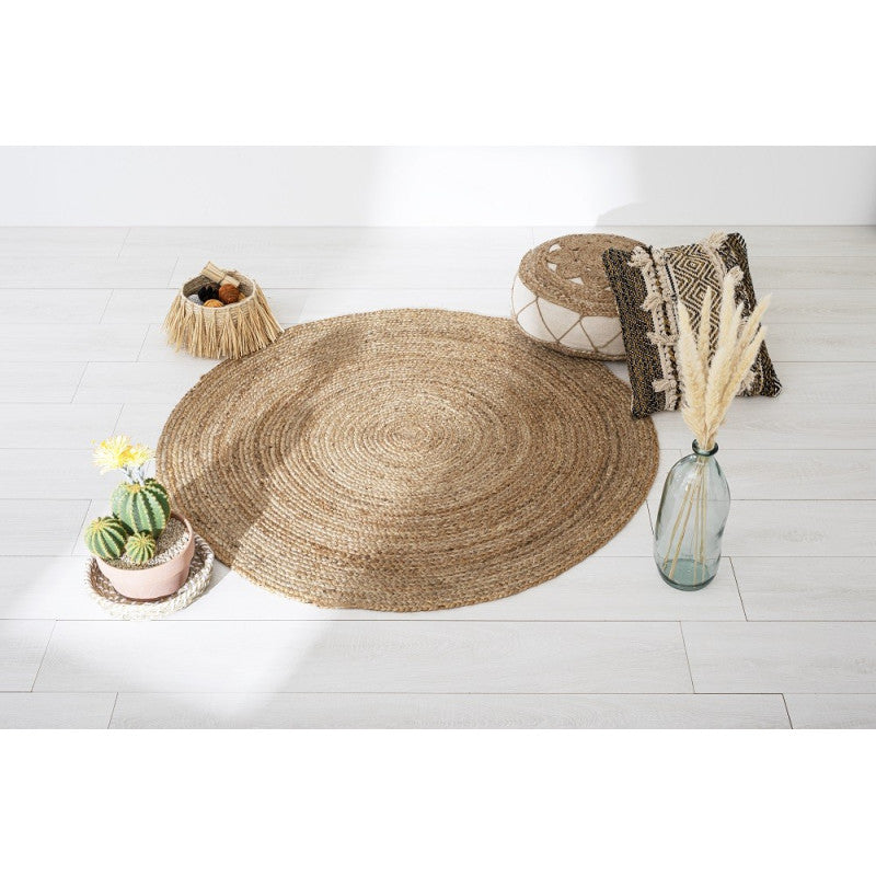 Tapis En Jute Rond D120 Naturel Atmosphera