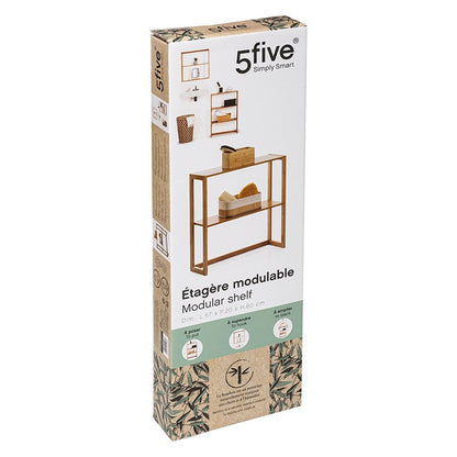  Etagère Murale 2 Niveaux Bambou 5Five
