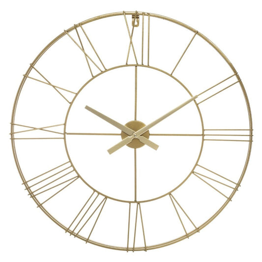  Horloge Géante Silence Métal Doré D70 Cm Atmosphera