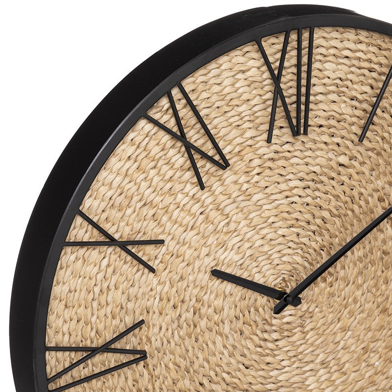  Horloge Métal Et Paille Nico D50 Atmosphera