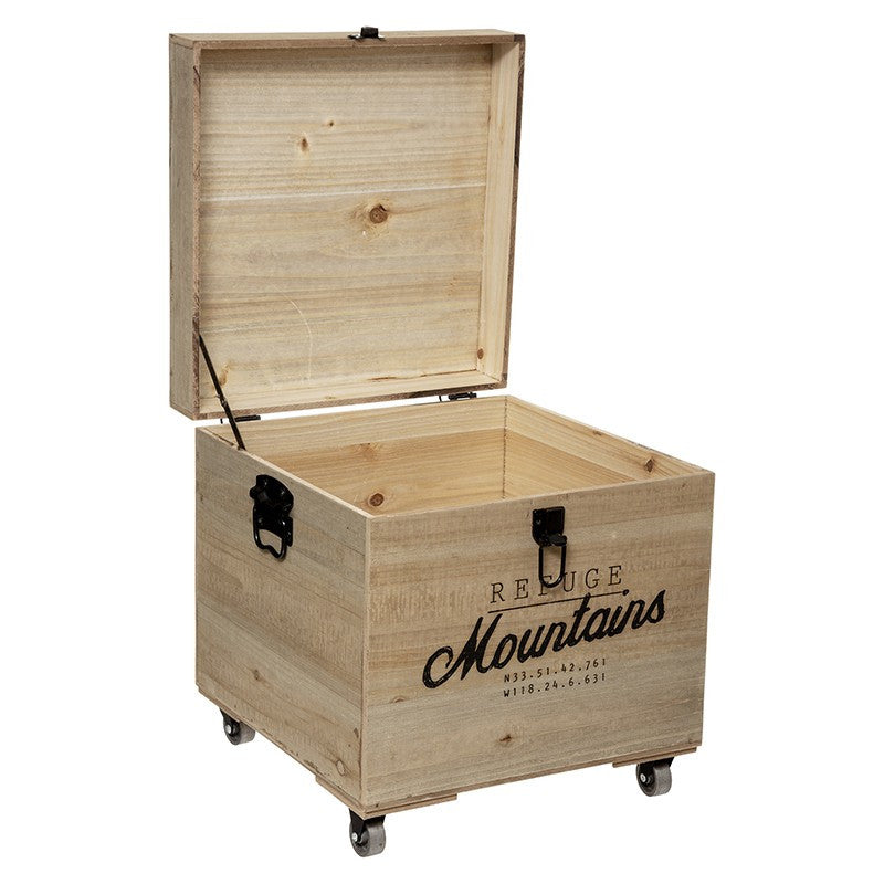  Lot De 3 Malles Carrés Bois Wild Atmosphera