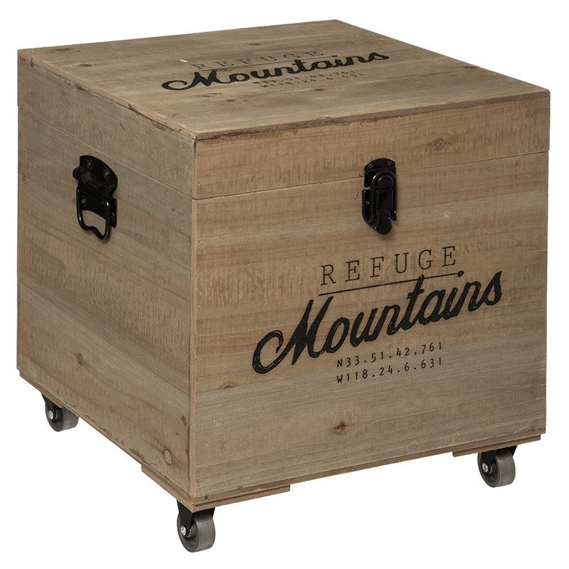  Lot De 3 Malles Carrés Bois Wild Atmosphera