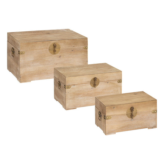  Lot De 3 Malles En Bois Jil Atmosphera