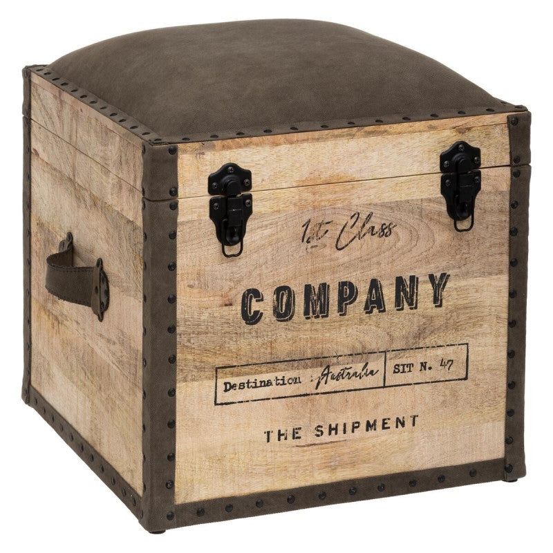  Malle Pouf Vintage En Bois Atmosphera