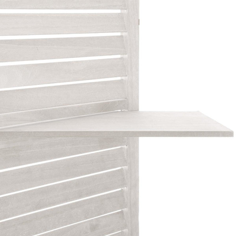  Paravent Bois 3 étagères Blanc Atmosphera