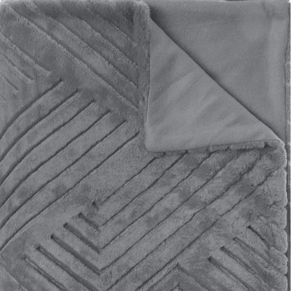  Plaid Géant 180x230 Fourrure Gris Atmosphera