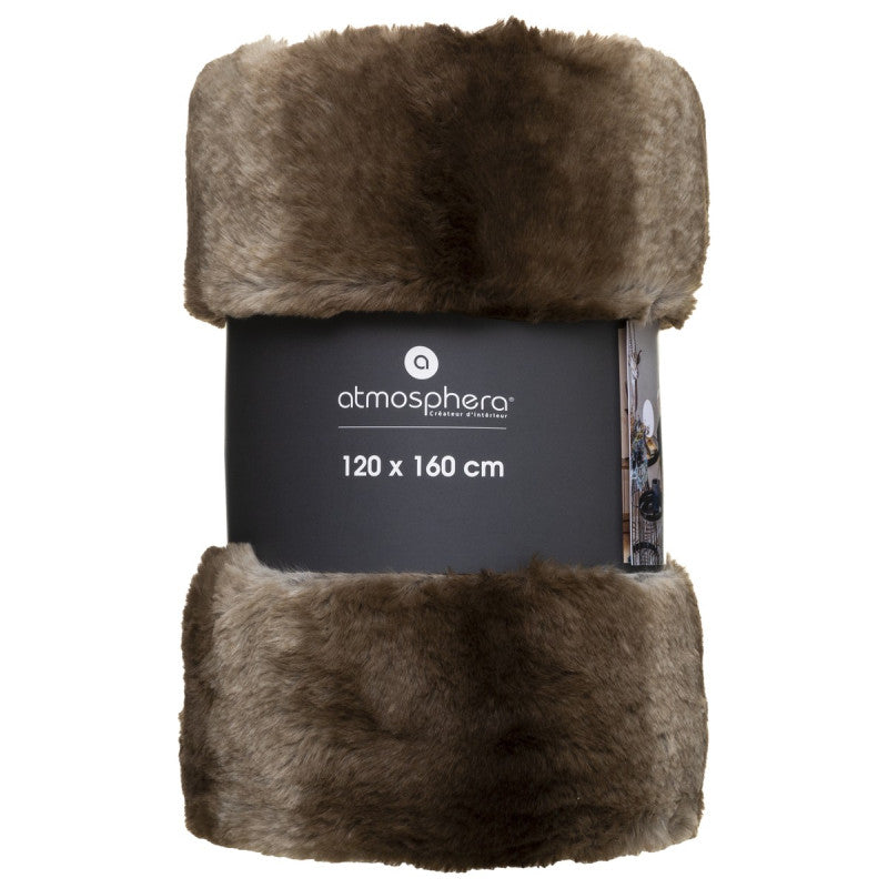  Plaid Grizzli Fausse Fourrure 120x160 Atmosphera