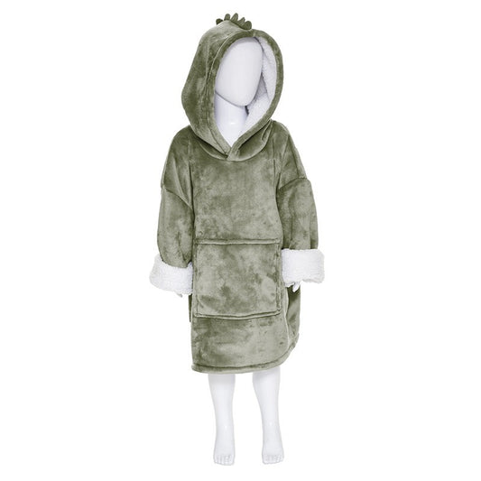  Sweat Plaid à Capuche Dino Vert Enfant Atmosphera