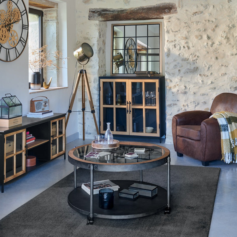  Table Basse Chrono Ronde Noire Atmosphera