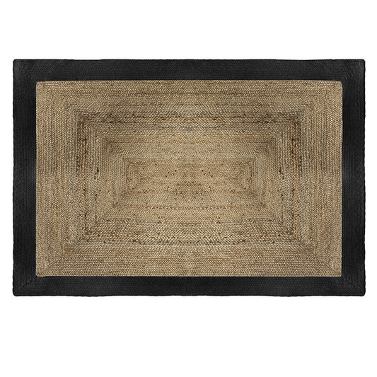  Tapis Jute Naturel Bord Noir 120x170 Atmosphera