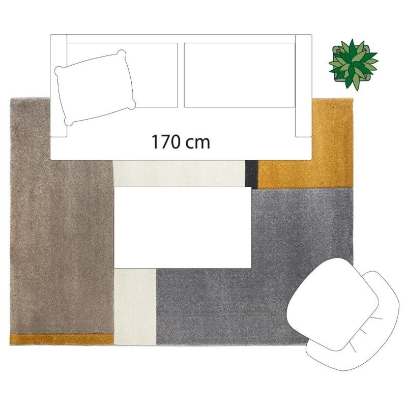  Tapis Rectangulaire Relief Abstrait 160x230 Atmosphera