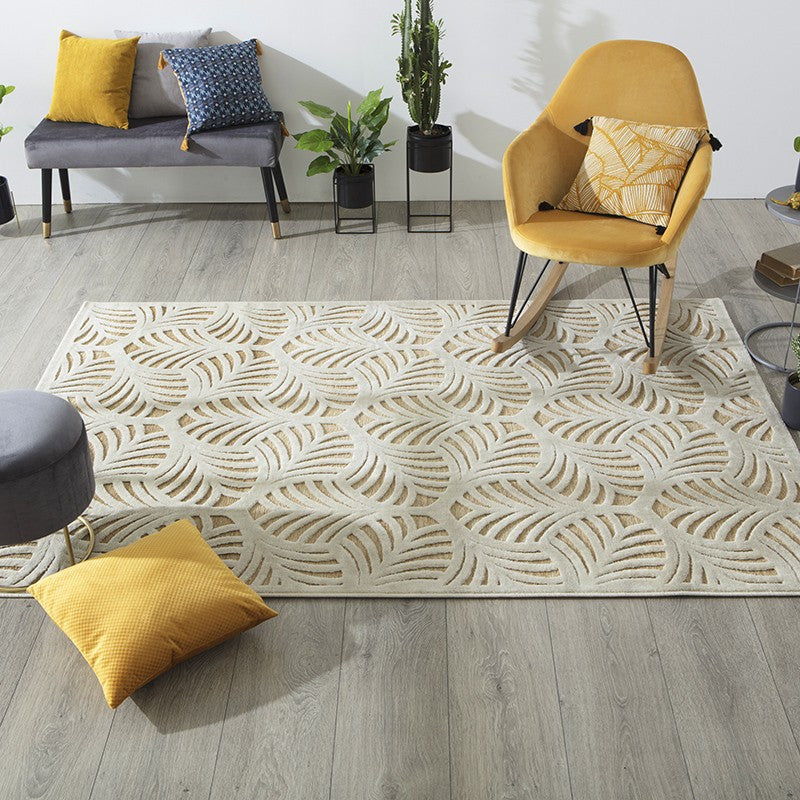  Tapis Rectangulaire Relief Feuille 160x230 Atmosphera
