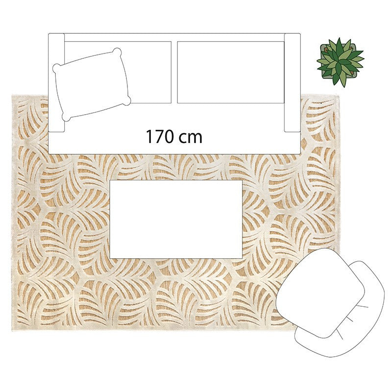  Tapis Rectangulaire Relief Feuille 160x230 Atmosphera